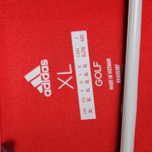 Men's Red Polo by Adidas Golf size XL - Picture 2 of 7